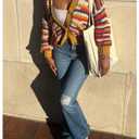 RoseSeek Women's Striped Color Block Sweaters Button Down Long Sleeve Cardigans Crop Tops Yellow Large