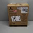 LUE BONA Adjustable Vanity Stool, 360°Swivel Vanity Chair for Makeup Room, Brown Stool Chair for Vanity, Small Faux Leather Vanity Stools for Bathroom, Living Room