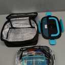 TRAVELISIMO Electric Lunch Box for Adults 100W Heated Lunch Box For Men 1.5L Stainless Steel Portable Food Warmer, 12/24/110V for Travel & Work, Loncheras Electricas Para Calentar almuerzo (Neon Blue)