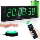 YZ Gym Clock for Home Gym with Start/Stop Button, Interval Timer for Workout, Stopwatch/Countdown Timer with Remote, 12/24H Digital Wall Clock, Portable Home Gym Accessories