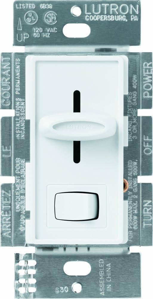 Lutron Skylark Preset Dimmer Switch, 600-Watt, Single-Pole/3-Way, S-603P-WH, White