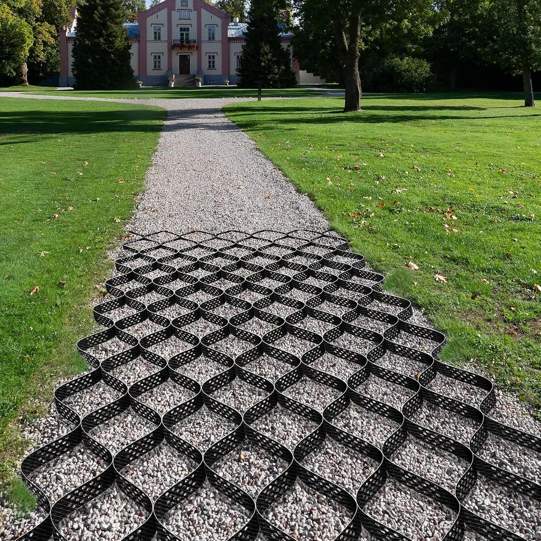 VIVOSUN 3 Depth Ground Grid, 9x17 ft, High-Density HDPE Geo Cell, 1885 lbs per sq ft Load, Foldable & Tensile, Easy Installation with Gloves, Perfect for Gardens, Driveways, Pathways, Slopes