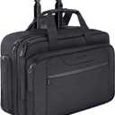 KROSER Rolling Laptop Bag Premium Wheeled Briefcase Fits Up to 17.3 Inch Laptop Overnight Roller Case Computer Bag with RFID Pockets for Travel/Business/Men/Women-Black