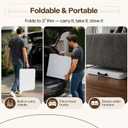 4ft Foldable Table with Built in Handle, 3-Level Adjustable Height, White