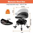 FLOLXNB Garage Mechanic Stool with Storage Tray,Low Height Rolling Shop Stools, Rolling Mechanics Seat Chair Height Adjustable, Rolling Shop Chair, Work Stool Creeper Seat (Style 1)