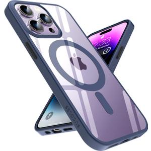 SUCGLES for iPhone 14 Pro Max Case with MagSafe [Ultra Strong Magnetic] [12FT Military Drop Protection] [Shockproof Bumper] Slim Thin Mag Safe Promax Phone Cover for Apple 14pro Max (Navy Blue)