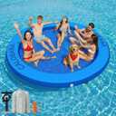 CALOBANA Water Hammock Inflatable Round Floating Ring, Lake Floats Raft Island Inflatable Dock Platform for Adults Pool River Beach Party
