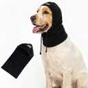 Dog Hat | Bandana for Warmth, Perfect for Fireworks, Thunderstorms, and Grooming Black-M