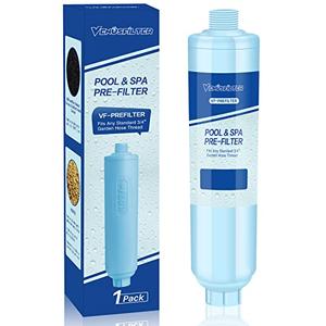 Garden Hose Filter for Filling Hot Tub, Pool, Spa, Greatly Reduces Sediment, Chlorine, Heavy Metals and Odors, Standard 3/4" Garden Hose Thread (1 pack)