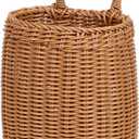 Hanging Wall Basket Plastic Woven Front Door Basket, Decorative Door Baskets for Flowers Plants, Hanging Wicker Basket for Kitchenware Farmhouse