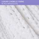 Bigacogo Chunky Knit Throw Blanket for Couch, 40x40 inches, 100% Hand Knitted with Thick Jumbo Chenille Yarn, Cozy Soft Large Rope Knot Cable Crochet Blankets for Sofa Bed Living Room, White