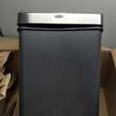 Rubbermaid Premier Series III Step-On Trash Can for Home and Kitchen, with Stainless Steel Rim, 12.4 Gallon, Charcoal, for Home/Kitchen/Garage/Apartment/Office