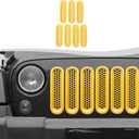 Mesh Grill Insert Grille Inserts Cover Fit for 2007-2018 Jeep Wrangler JK JKU(Yellow)