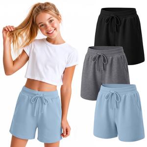 JoyMotion 3 Pack Girls Athletic Shorts, 3-Color, 7-8 Years