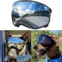 NAMSAN Dog Goggles for Large Dogs, Black/Silver Lenses Replaceable, Dog Sunglasses Medium to Large Breed, Anti-UV Doggie Eye Protection, Adjustable Driving Glasses, Windproof Dustproof, Black