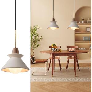 9.4'' Concrete Pendant Lights Kitchen Island Hanging Lights Unique Pinecone Lampshade Industrial Chandelier Nordic Cement Pendant Light for Dining Room,Bedside,Kitchen,Hallway,1Pcs,White