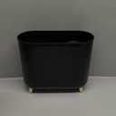 Bathroom Trash Can with Lid 3.1 Gallon Narrow Trash Can Small Plastic Trash Bin 12 Liter Rectangular Plastic Garbage Can with Press Type Lid for Bedroom Bathroom (Blackwhite)