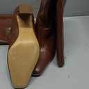 Lovee Cosee Knee High Boots for Women Square Toe Chunky Heeled Boots with Side Zipper Fashion Dress Elastic Tall Boots (7.5, Brown)