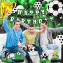 Soccer birthday Party Decorations, Soccer Birthday Party Supplies Kit, Include Sport Themed Birthday banner, Foil Fringe, Hanging Swirls, Soccer Balloons, Cake & Cupcake Toppers