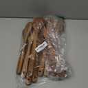 Kikcoin Wood Kitchen Utensils Set, 10 PCS Solid Teak Wooden Spoons for Cooking with Long Handle Heat-Resistant Wooden Cooking Utensils Set for Non-stick Cookware Including Hanging Hole