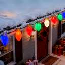 Jumbo Christmas Lights, 16FT Multicolor Giant Christmas Lights with 10 5'' LED Giant Multicolor Bulb, C7 Hanging Xmas Light for Patio Garden Party Outdoor Xmas Decorations