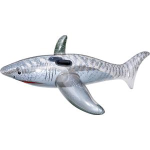 SWIMLINE Inflatable Ride-On Pool Float  Fun Raft for Pools, Beaches, and Summer Parties, Large 70", Shark, Grey