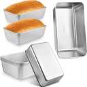 6PCS Stainless Steel Loaf Pan, 8.5 x 5.5 Inch Banana Bread Load Pan, Nonstick Meatloaf Pan Sandwich Bread Pan for Homemade Baking Oven Dishwasher Safe