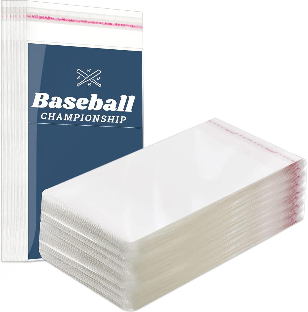 Lewtemi Graded Card Sleeves Resealable Team Bags for Trading Cards Baseball Sports Slabs Holders Plastic Collectible Slabs Protection(300 Pcs)