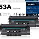 53A Toner Cartridge : 2 Pack 53A Replacement for HP 53A Q7553A 49A Q5949A Toner Cartridge for M2727 MFP M2727nf MFP M2727nfs MFP P2015 P2015d P2015dn P2015x Printer - Black