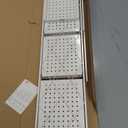 DEANIC 5-Shelf Folding Bookcase with Wheels, Rolling Bookshelf Heavy Duty Storage Shelves, Freestanding Metal Wire Shelving Unit for Living Room, Office, Kitchen, Basement, Pantry (White)