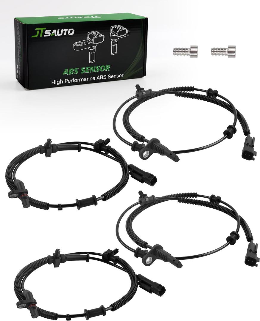 4-Piece Ram 1500 ABS Wheel Speed Sensor for Front & Rear Sides, Compatible with 2013-2018 Ram 1500, 2019 Ram 1500 Classic V6 3.0L 3.6L 3.7L, V8 4.7L 5.7L Engine, Replaces 68053861AB, 68053861AC