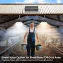 Solar Shed Lights Indoor 2 Pack, 3200K/4000K/6000K Dimmable Daytime Available Pendant Lights Outdoor with ON Off Switch & Remote Solar Powered Hanging Chandelier Lights for Home Barn Garage