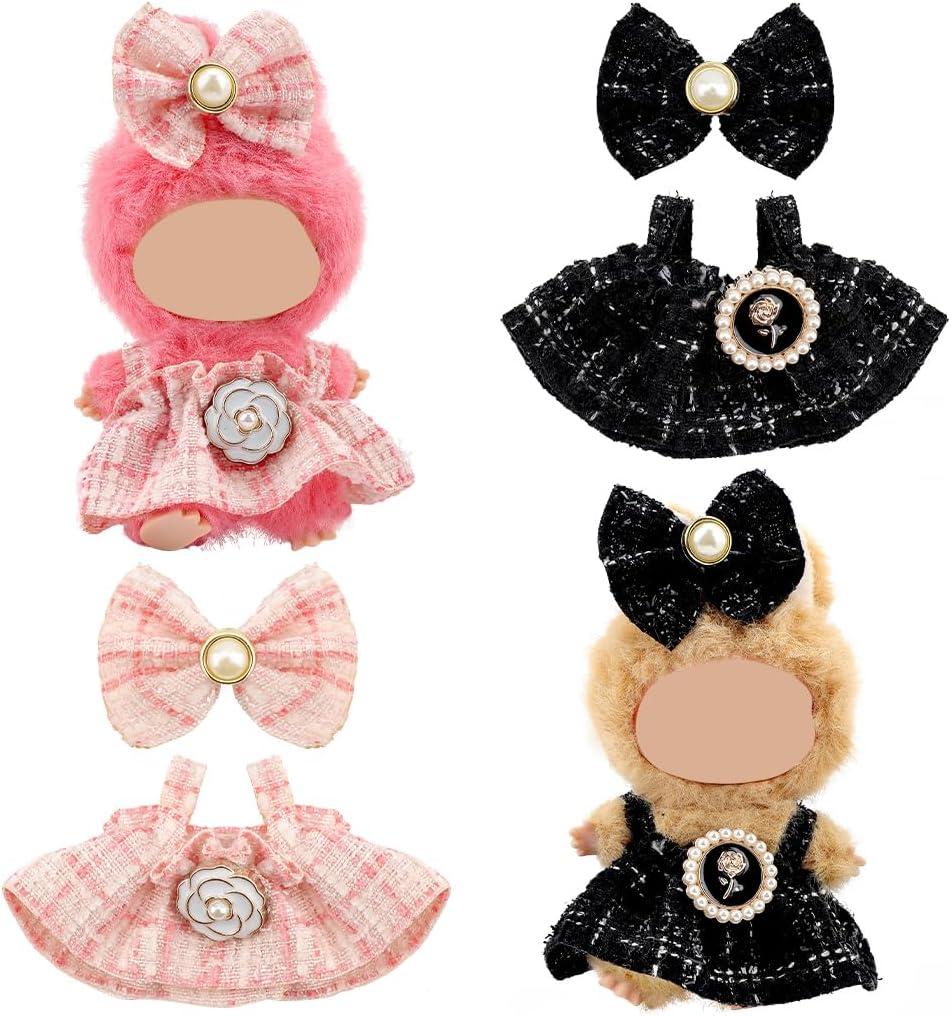 Clothes for 10cm Plush Doll Blind Box Figures, Outfit for Display and Dress-Up, Great for Play or Display, for Collectors and Children, No Doll Included (Tweed Style)
