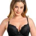 Smart & Sexy Womens Maximum Cleavage Underwire Push Up Bra (36B, Black Hue)
