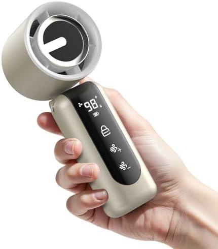 AGEYOU Portable Handheld Mini Fan,Speed(1-100) Adjustable Turbo Personal Fan,4000mAh Battery Rechargeable,AI Digital Display,Gifts for Women Men Camping Travel Summer Outdoor