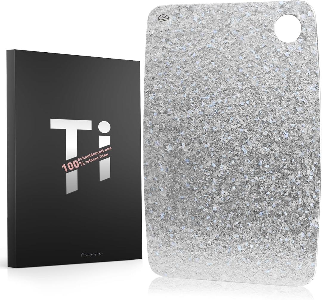 Titanium Cutting Board, 100% Pure Titanium Chopping Board for Kitchen with EPA Certified, Antibacterial Cutting Boards for Outdoor Cooking, Dishwasher Safe (12"x8")