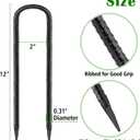 Trampoline Stakes Trampoline Anchors High Wind Heavy Duty Trampoline Accessories Galvanized Steel Set of 8 for Trampolines (12inch Rebar Black 8Pcs)