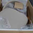 COLAMY Wooden Dining Chairs Set of 2, Modern Fabric Upholstered Kitchen Side Chairs, Farmhouse Dining Room Chair with Foot Pegs, Beige