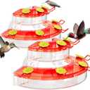 Birdream 2 Pack Window Hummingbird Feeders for Outdoors, with Strong Suction Cups & 7 Feeding Ports, Easy to Refill and Maintain, Gift for Bird Lover, Plastic Bird Feeder, 10oz Per Pack - Red