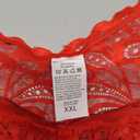 Lilosy Sexy Bow Feather Floral Lace Sheer Underwire Push Up Garter Lingerie Set (XX-Large, Red)