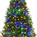 6 FT Pre-lit Christmas Tree, Artificial Xmas Tree with 350 Warm White & Multicolored Lights, 11 Modes, 1000 Branch Tips, Metal Support, Holiday Decoration Fake Tree for Home, Office, Party