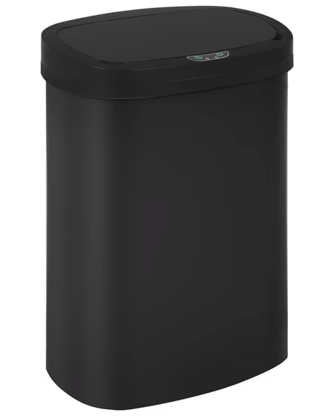 BestOffice 13 Gallon Plastic Touchless Kitchen Trash Can with Motion Sensor for Indoor Use(Black)