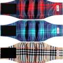 5 Pack Male Dogs Diapers, Washable Reusable Premium Belly Bands for Male Dogs, High Absorbing Male Dog Pee Wraps for Doggie in Incontinence or Excitable Urination and Training Grid Large (Large (18"-20"))