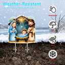 8 Pcs Christmas Nativity Scene Outdoor Yard Signs with Stake, Jesus Birth Manger Scene Religious Christmas Decorations for Lawn Pathway Outdoor Garden Decors