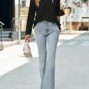 Yousify Womens Asymmetric V Neck Shirts Long Sleeve Fall Dressy Casual Button Down Tunic Tops Business Loose Fit Blouses (Medium, Black)