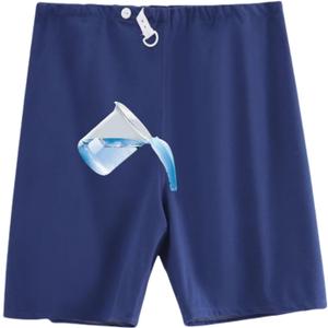 WEEOATAR Waterproof Patient Care Trousers,Reusable Incontinence Pants,Leak-Proof and Washable Urinary Incontinence Pants for Bedridden,Elderly,Mobility Impaired,Women on Periods(Short,Blue,L)
