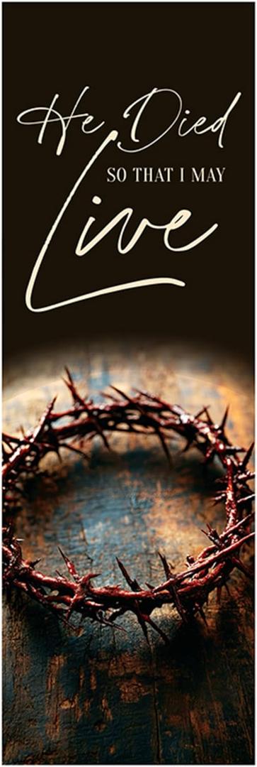 Christian Brands Lenten Banner – “He Died That We May Live” Church Banner, 2' x 6'