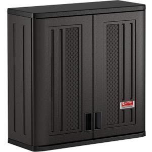 Suncast Commercial 4 Cubic Ft. Heavy-Duty Resin Wall Cabinet with Adjustable Metal-Reinforced Shelf, and Lockable Handles for Indoor and Outdoor Storage, Black, Made in the USA Suncast Commercial 4 Cubic Ft. Heavy-Duty Resin Wall Cabinet with Adjustable Metal-Reinforced Shelf, and Lockable Handles for Indoor and Outdoor Storage, Black, Made in the USA