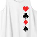Casino Gambler Playing Card Suits Poker Blackjack Red Black Tank Top, M