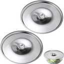 Universal Lid, 2Pcs Stainless Steel Cover Bowl 4.7Inch Mini Pan Lid Milk Pot Lid Cookware Lid Replacement Accessories for Skillets Frying Pans, 12cm